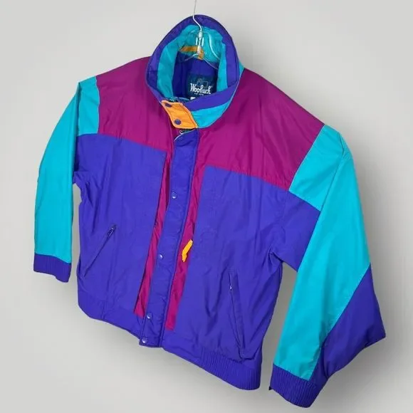 Vintage Woolrich Blueberry Windbreaker Nylon Color Block Jacket Men's Large